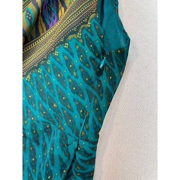 Lane Bryant Womens Dressy Mini DressSize 18/20 Turquoise Green Wrap Neck Stretch - Picture 9 of 11